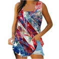 thumbnail image 2 of VKOYWKM American Flag Tank Tops Women 4th of July Independence Day USA Flag Graphic Sleeveless Shirts Patriotic Square Neck Star Stripe Print Tank Top, 2 of 5