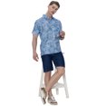 thumbnail image 6 of LA LEELA Mens Hawaiian Shirts Short Sleeve Button Down Shirt Men's Hawaii Boho Holiday Casual Summer Beach Shirts for Men Funny M Grey Leaves, 6 of 6