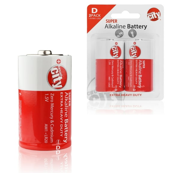 Essential Circuit City D-Cell High Performance  Alkaline Batteries (2 Pack)