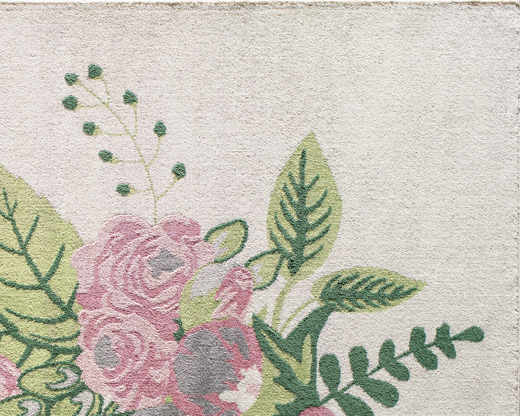 Rugs America Hanna VA25B Floral Charm Ivory Blush Floral Transitional Beige Area Rug, 2'x4'