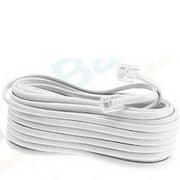 ALLTOPBARGAINS NEW 50 FT FOOT TELEPHONE PHONE EXTENSION CORD CABLE LINE WIRE WHITE RJ11 MODULAR