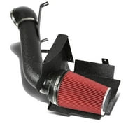 DNA Motoring CAI-950021-BKBK For 1999 to 2006 GMT800 V8 Truck/SUV 4" Aluminum Air Intake System (Red Filter / Black Pipe & Heat Shield)