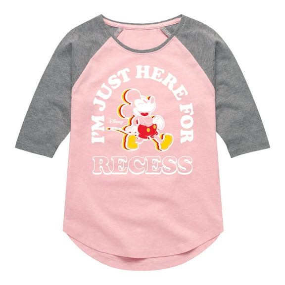 Mickey & Friends - I'm Just Here For Recess - Toddler And Youth Raglan Graphic T-Shirt