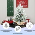 thumbnail image 3 of Christmas Tree 3FT Flocked Tabletop Christmas Tree with 355 Tips, Snowy PE/PVC Branches, 14 Pine Cones & 14 Red Berries, Burlap Cement Base – Small Decorative Tree for Home & Office Holiday Decor,Flo, 3 of 6