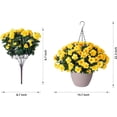 thumbnail image 4 of Artificial Faux Hanging Flowers Plants Basket for Outdoor Porch Spring Decoration, Fake Silk Fuchsia Camellia Planter UV Resistant Look Real for Outside Patio Balcony Garden Home, 4 of 5
