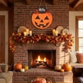 thumbnail image 5 of Halloween Jack O Lantern Wooden Door Hanger, 4 Styles Fall Pumpkin Front Door Sign for Thanksgiving Home Decor, 5 of 7