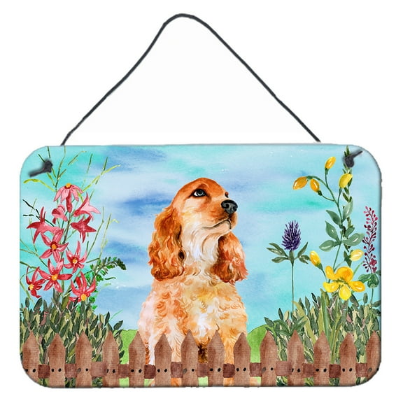 Carolines Treasures CK1268DS812 Cocker Spaniel Spring Wall or Door Hanging Prints  8x12 multicolor