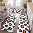 thumbnail image 2 of Blue and White Leopard Print Kitchen Rugs Set Of 3, Non Slip Washable Kitchen Runner Rugs, Decorative Floor Mats for Sink Laundry and Home Use, 17"x30" + 17"x47" + 17"x59", 2 of 5