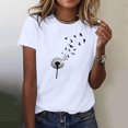 thumbnail image 5 of Fiudx Ofertas Del Día Blusa de Manga Corta con Estampado de Moda para Mujer, Divertida Camiseta con Cuello Redondo, 5 of 5
