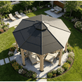 thumbnail image 3 of Clouddwell 13' x 13' Octagonal Wood Gazebo with Hardtop Roof, Outdoor Patio Gazebo Pavilion for Backyard, Garden, Deck & Poolside, 3 of 8