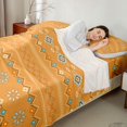 thumbnail image 4 of Castle Fairy Hippie Boho Aztec Queen Sheets 4 Pieces,Tribal Floral Stripes Queen Sheet Sets,Terracotta Cream Turquoise,1 Flat Sheet, 1 Fitted Sheet and 2 Pillowcases, 4 of 7