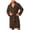 Brown, variant on Bovxnpu Mens Robes Bathrobes Double Fleece Lapel Long Sleeve Belted Robe Sleepwear
