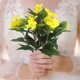 thumbnail image 5 of Clearance Under $1 1Pc Artificial Impatiens Faux Impatiens Spray For Vase Filler Greenery,Plastic Yellow, 5 of 6