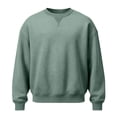 thumbnail image 5 of Atkumj Mens Crewneck Sweatshirt Casual Long Sleeve Plain Pullover Tops Fashion Solid Color Fall Sweatshirts for Daily Wear S, 5 of 6
