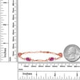 thumbnail image 6 of Gem Stone King 18K Rose Gold Plated Silver Pink Created Sapphire and White Zirconia Tennis Bracelet for Women | 3.84 Cttw | Gemstone September Birthstone | Oval 7X5MM | 6 inch + 1 inch Extender, 6 of 6