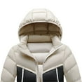 thumbnail image 3 of safuny Men's Casual Long Sleeve Jacket Windproof Quilted Outdoor Hooded Coat Fleece Lined Stylish Zipper Pockets Daily Wear able Warm Outerwear Khaki XXL, 3 of 3