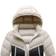 thumbnail image 3 of Ceisia Men's Fitted Hooded Quilted Jacket Casual Color Block Long Sleeve Parka Gift with Zipper Pockets, 3 of 3