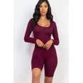 thumbnail image 3 of Square Neckline Long Sleeve Bodycon Playsuit, 3 of 11