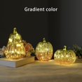 thumbnail image 2 of Outdoor Halloween Glass Pumpkin Lantern  Mercury Glass Jack-o‘-Lantern with Timer  Gradient Color  10 LED Lights  Safe for Halloween  Fall  and Thanksgiving Decorations, 2 of 6