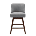 thumbnail image 6 of Tcbosik 2 Pack Swivel Counter Height Bar Stools, Modern Upholstered Barstool with Back and Wood Legs, Fabric Bar Chair for Home Pub, Kitchen Island, Dining Room, Gray, 6 of 11