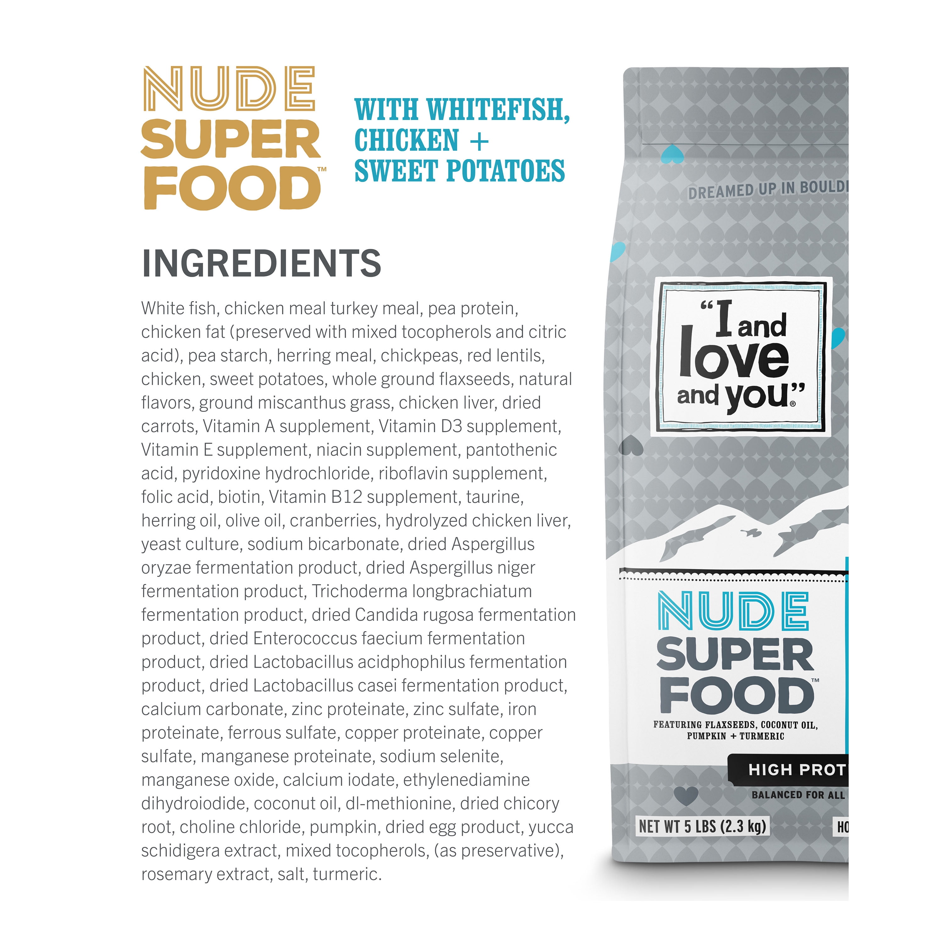 "I and love and you" - Nude Food Surf 'n Chick Dry Cat Food - 5 lb bag