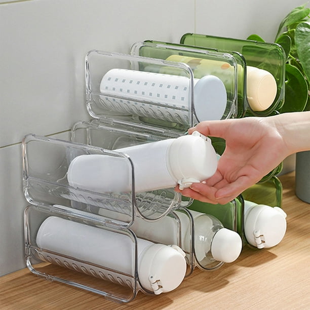 Fiudx Organizador de Tazas, Apilable y Transparente, Diseño Multicapa, Ahorra Espacio, Ideal para El Hogar y La Oficina, Ideal para El Escritorio de La Cocina, Transparente/Verde, 20 X 10,4 X 10 Cm