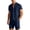 Navy, variant on Short Sets for Men Corduroy Short Sleeve Button Down Band Collar Shirt and Shorts 2 Piece Matching Set Summer Outfits