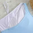 thumbnail image 7 of WREESH Women's Color Block One Piece Swimsuit - Asymmetrical One Shoulder Adjustable Strap Swimsuit Athletic Bathing Suit Blue, 7 of 7