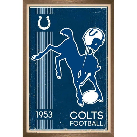 NFL Indianapolis Colts - Retro Logo 14 Wall Poster, 14.725" x 22.375", Framed
