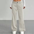 thumbnail image 2 of Women's Soft Stretchy Wide Leg Pants for Women, Mid Elastic Waist, Straight Leg Solid Color, Business Casual Work Office Lounge, Womens Trousers Cropped Pants | UKHCCC,Gray M, 2 of 8