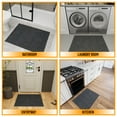 thumbnail image 4 of Ottomanson Small Area Rug 2'7" x 4' Non-Slip Stain-Resistant Custom Size Entryway Mat for Bathroom, Black, 4 of 12