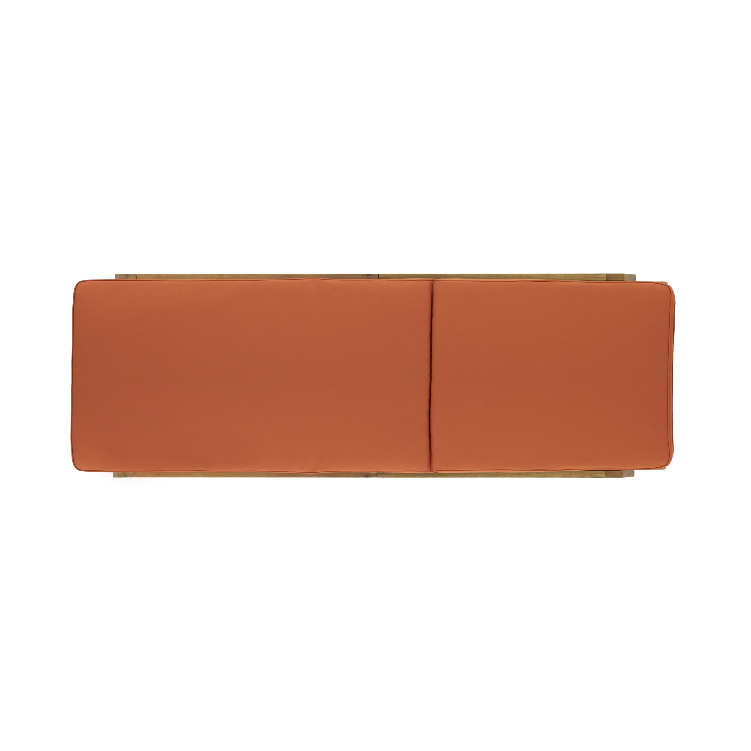 Cullen Outdoor Acacia Wood Chaise Lounge and Cushion Set, Teak and Rust Orange