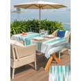 thumbnail image 6 of 60x102 Inch Outdoor Tablecloth with Umbrella Hole Zipper Rectangle Turquoise Gray Rectangular Tablecloths Outside Waterproof Farmhouse Abstract Gradient Aesthetic Patio Table Cover for Picnic Party, 6 of 8