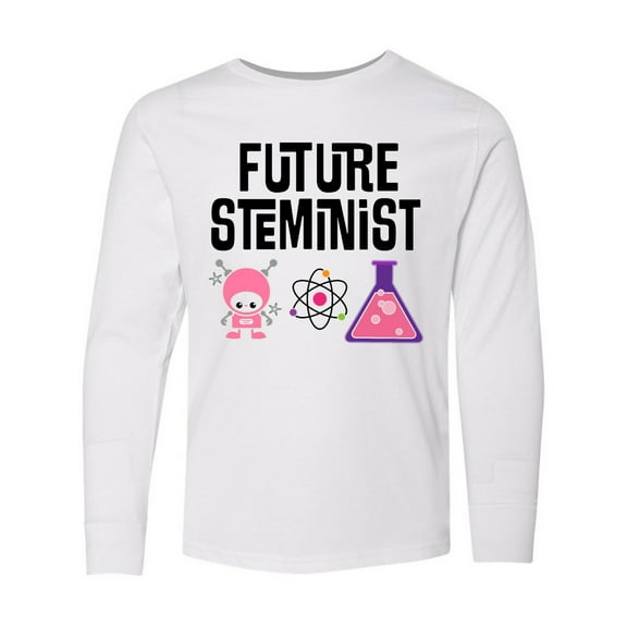 Inktastic Science Future Steminist Scientist for Girls Long Sleeve Youth T-Shirt