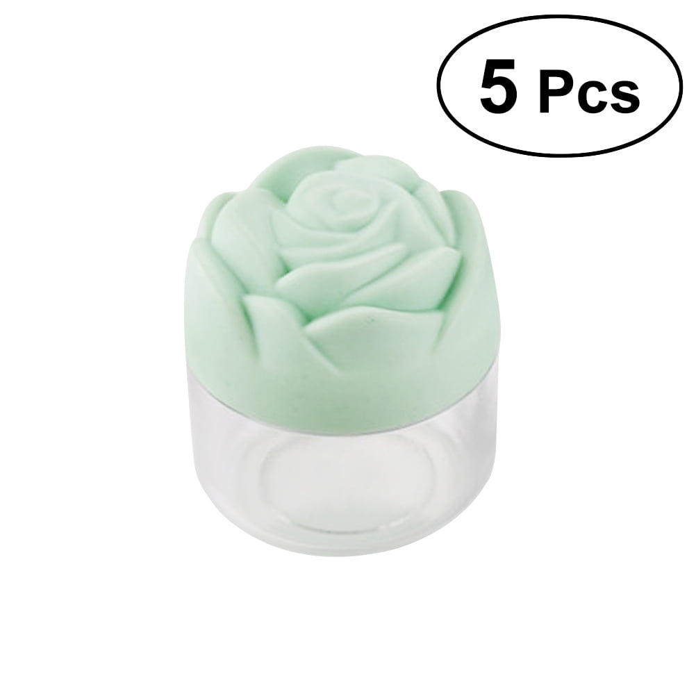 Pixnor 5pcs Rose Flower Shaped Facial Mask Container Empty Jar Pot