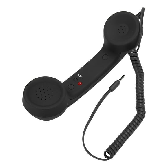 3.5mm Retro Telephone Receiver, Radiation Proof Wired Cellphone Handset with 9 Feet Coiled Cord, Support Hang Up and Answer, Works with Most Smartphone PC