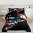 thumbnail image 2 of Manfei Get Sleep Baseball King Size Comforter Sets,Boys Ball Game Bedding Comforter Set,Watercolor Splatter Ink Bedding Set For Teens,Breathable Home Decor Reversible,3-Piece, 2 of 8