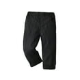 thumbnail image 2 of HAOTAGS Boys Long Pants, Uniform Zipper Closure Stripes Stright Type Pants Black 12-18 Months, 2 of 3