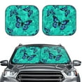 thumbnail image 2 of Gukieu Blue Floral with Butterflies Print Car Windshield Sun Visor, Foldable Anti-UV Car Sun Visor Suitable for Vans, Trucks Car Accessories-Large, 2 of 6