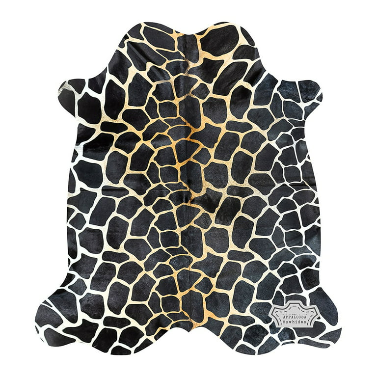 Giraffe Print Cowhide Rug (Large Spots) - Size: 7 1/4x5 3/4 feet
