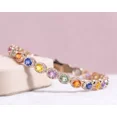 thumbnail image 2 of 15 Ct Oval Cut Lab-Created Multi Sapphire Tennis Bracelet 14K Rose Gold Plated, 2 of 4