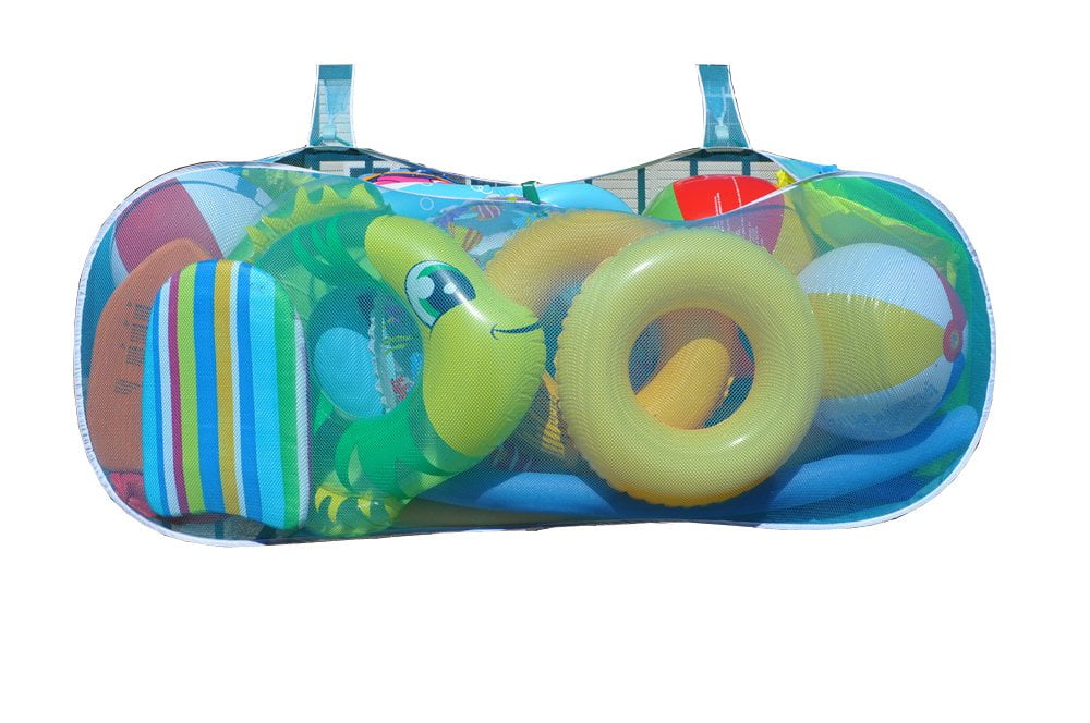 Heavy Duty Reinforced attaches to Pool Side Balls Water Tech Pool Blaster Pool Pouch Versatile Pool Organizer for Floats Inflatable Toys Patio accessories and more Fence or Free Standing