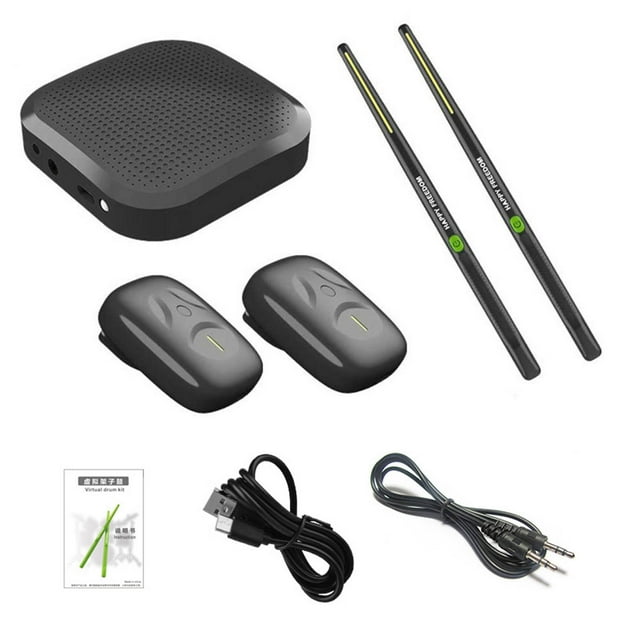 Fiudx Batería Electrónica Virtual, Tecnología Silent Drumming, Baquetas y Pedales con Conectividad Bluetooth, Funcionalidad Multimodo, Diseño Portátil, Tamaño Compacto, Experiencia Completa de Baterí