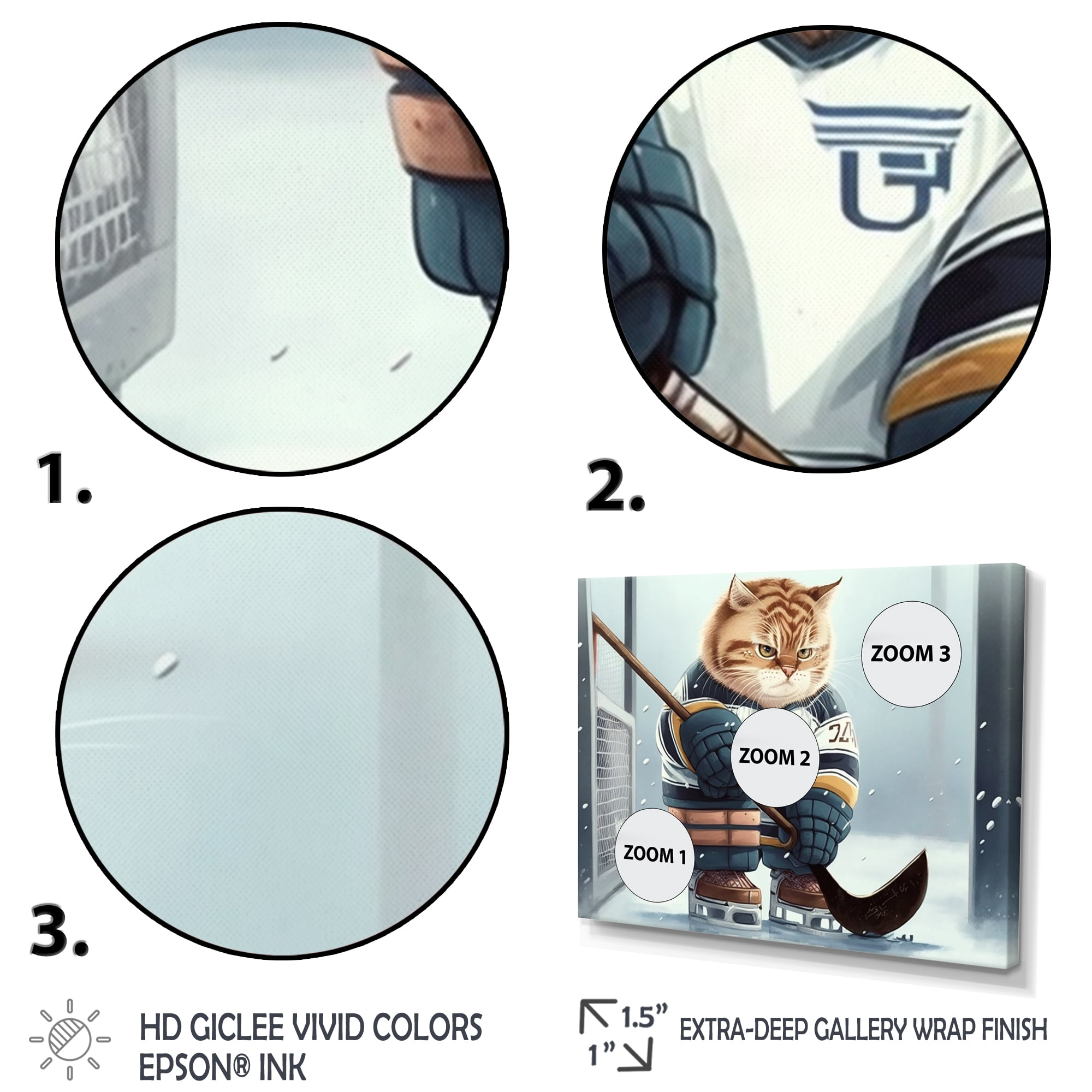 Designart Anime Hocket Cat On Ice Rink II Canvas Wall Art