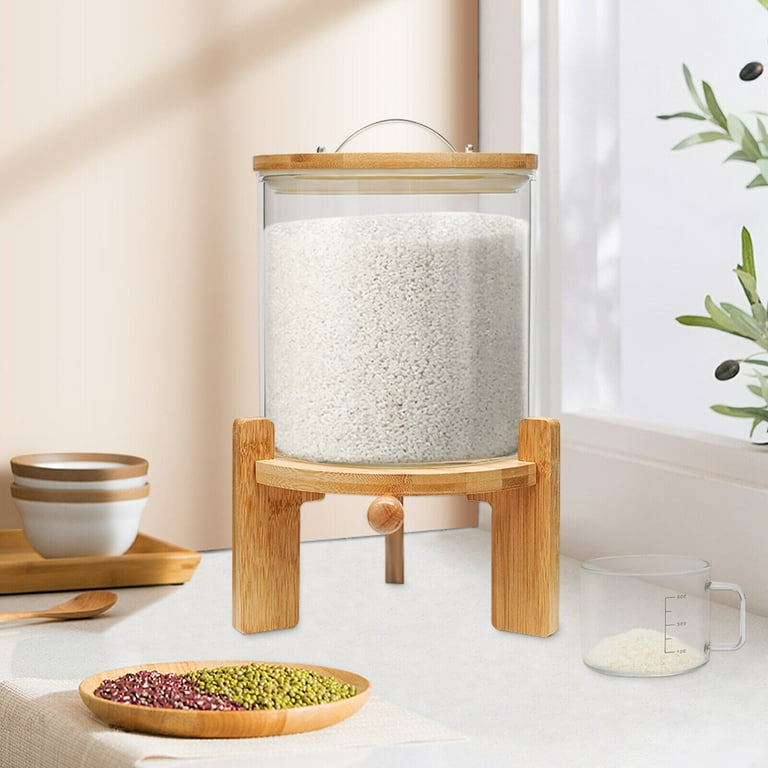 5L Rice Grain Storage Dispenser Grain Glass Container Cereal Storage Seal Moisture Proof Dry Food Bottle With Valve 5L Rice Grain Storage Dispenser Grain Glass Container Cereal Storage Seal Moisture Proof Dry Food Bottle With Valve