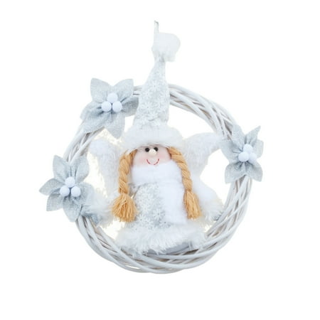 

Firlar Cute Angel Garland Rattan Ring Door Wall Hanging Christmas Tree Pendant Decoration