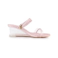 thumbnail image 3 of BLISSFUL STEP Women's Slip on Clear Glass Heel Wedge Sandals Pink 11, 3 of 7