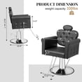 thumbnail image 2 of UBesGoo Hydraulic Salon Chair, Heavy Duty 360° Swivel Barber Styling Chair w/Headrest, Black, 2 of 9
