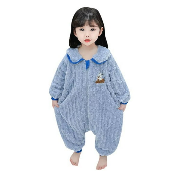 YUEHUA Baby Girl Wearable Blanket Soft Cartoon Jumpsuit Warm Pajama Sleepsuit Outfit, Size 6-12 Months