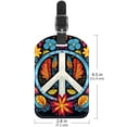 thumbnail image 6 of Square 2Pack PU Leather Peace Sign Cruise Luggage Tag with Privacy Cover and Name ID Tag for Travel Handbags Backpacks Luggage Tags, 6 of 6